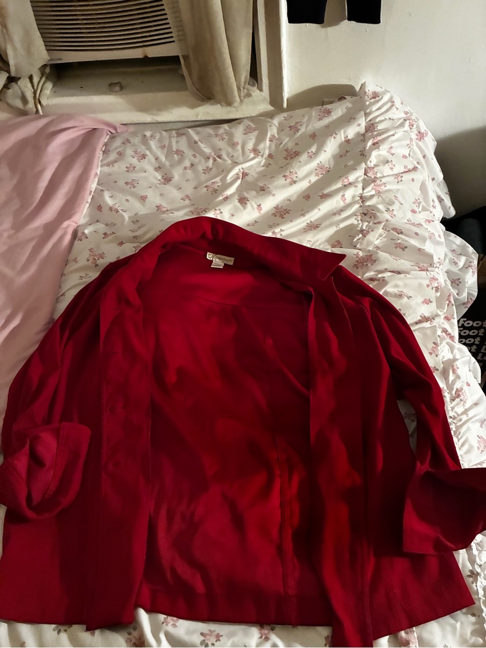 dressbarn Red Open-Front Cardigan Sweater
